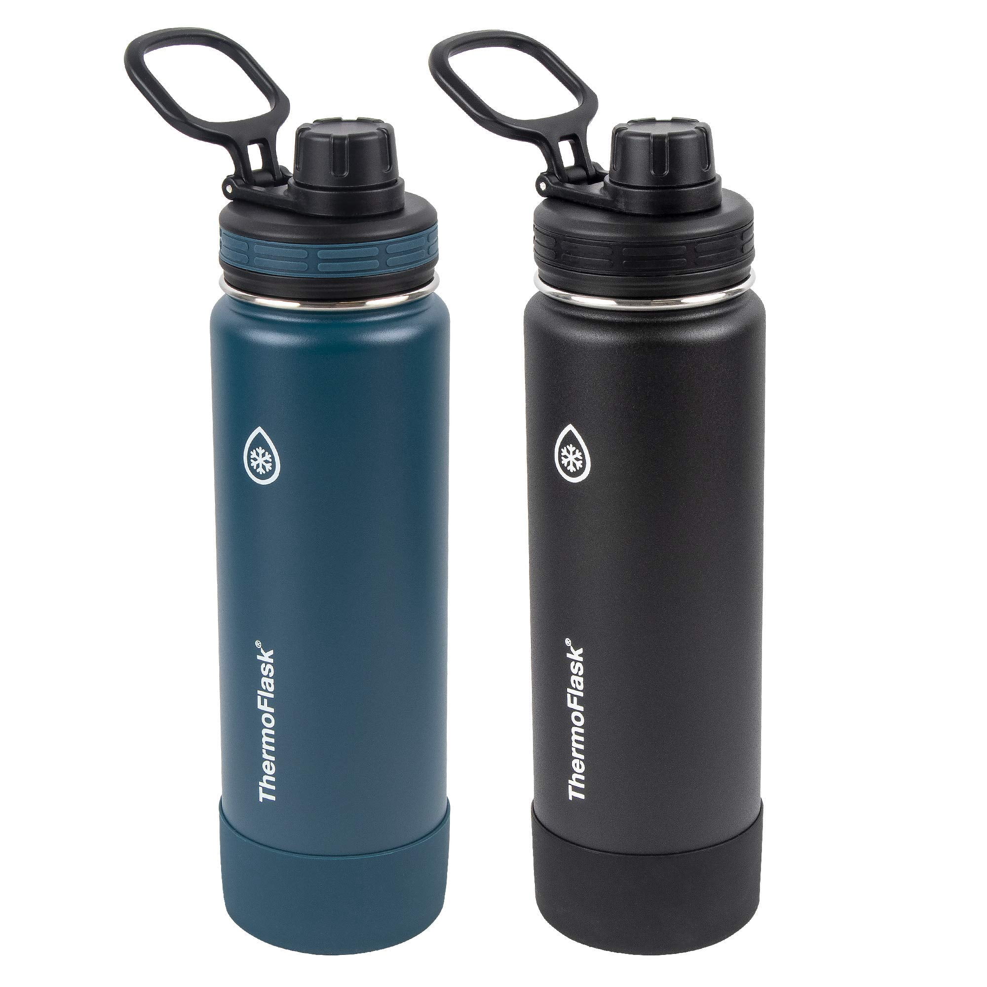Thermoflask - Termotermo Para Botella De Agua, Acero Inoxidable, 700 Ml, Azul Maya/negro