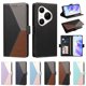 thumbnail image 5 of Funda Cartera Tricolor para Huawei Pura 80 Pro con Ranuras, Negro, 5 of 6