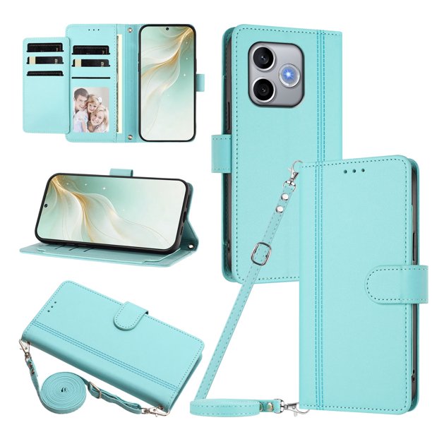 Honor 600 Smart Funda Billetera con Cierre Magnético, Verde Claro