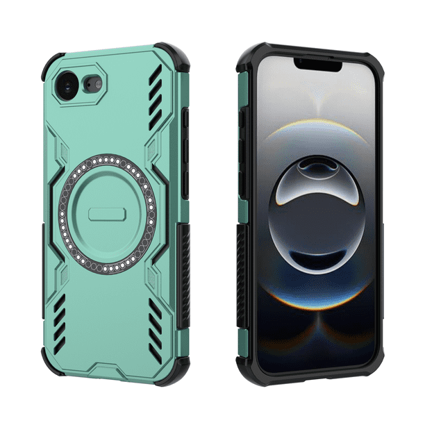 Funda FOXDOCK para iPhone 16e , magnética, resistente a golpes, con soporte, unisex, carga inalámbrica