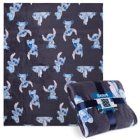 Manta Polar Con Estampado Disney Stitch, 150 Cm X 130 Cm, Color Azul