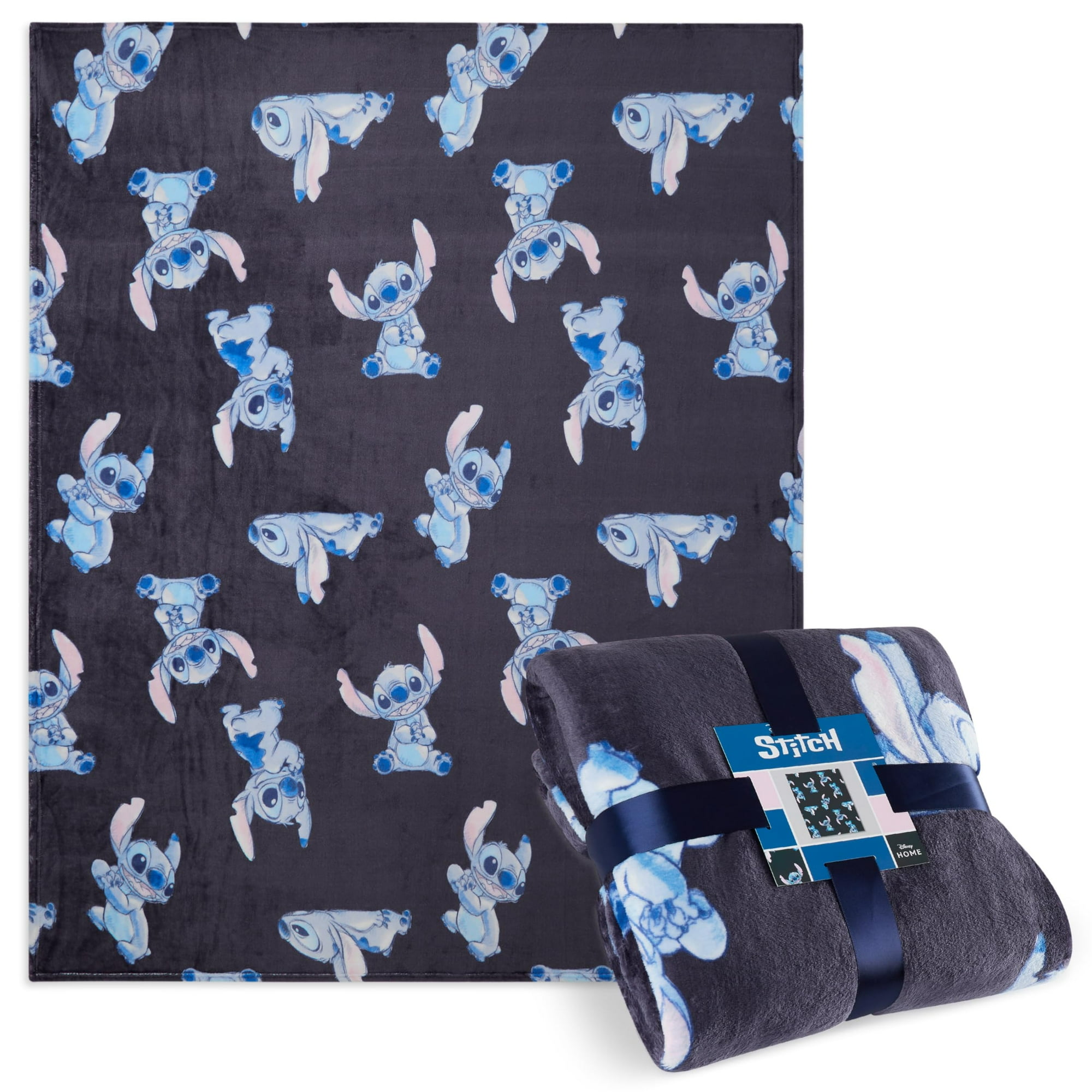 Manta Polar Con Estampado Disney Stitch, 150 Cm X 130 Cm, Color Azul