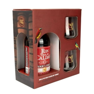 Pack Ron Viejo De Caldas 5 Años 700Cc + 2 Vasos De Regalo