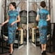 thumbnail image 2 of Vestido cheongsam de diez hebillas, desfile de ropa, verano, largo, etiqueta, corte entallado, 2 of 5