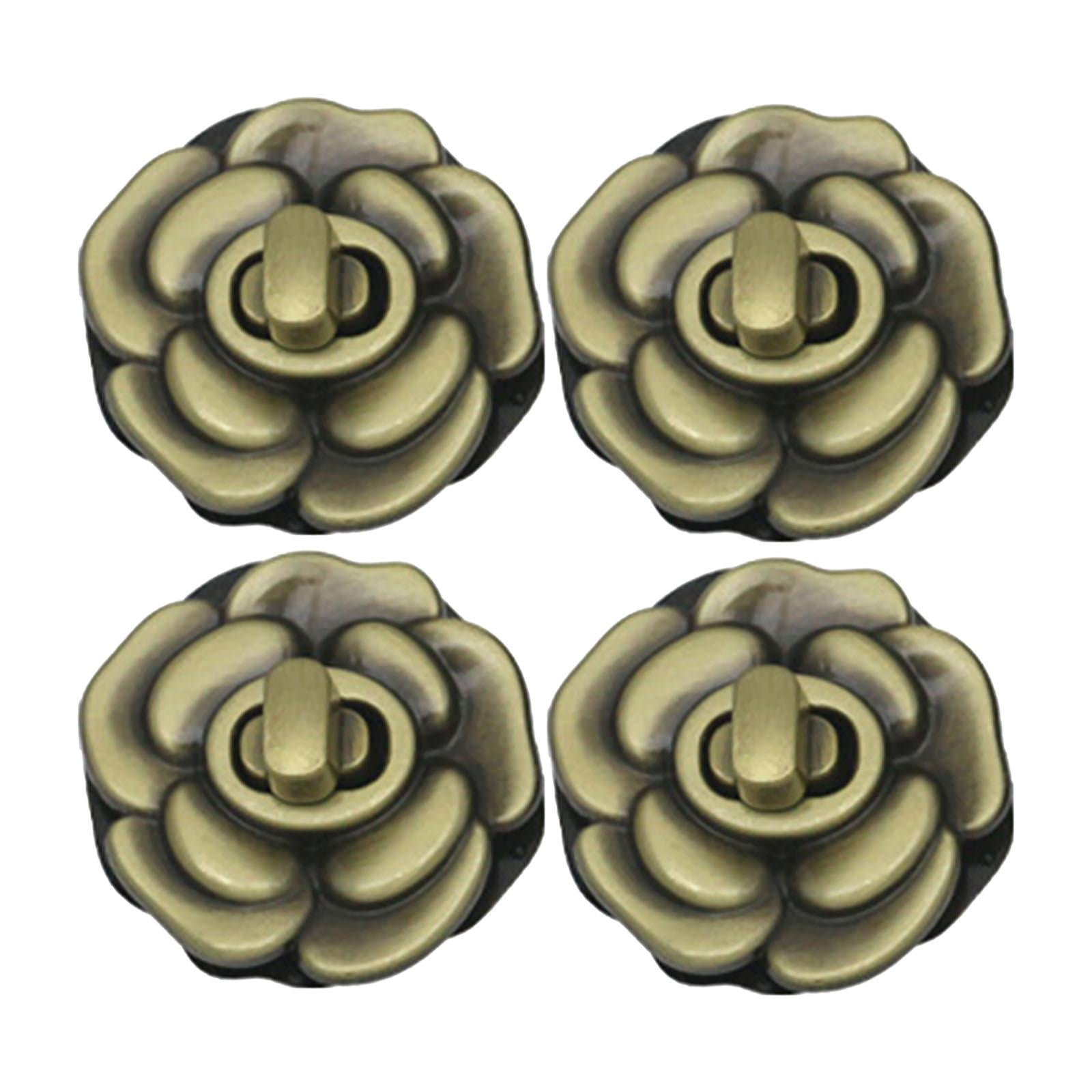 Magideal - 4 Piezas Cierres Giratorios Para Bolsos Cierre Con Torsión Fijadores Para Maletín Y Accesorios Para Artesanías De Metal Duradero Para Cierre Seguro Ad Bronce