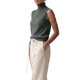 thumbnail image 4 of INSPIRE CHIC Chaleco de Suéter para Mujer Cuello Alto Sin Mangas Suave Chic Sólido en Capas Dobladillo Acanalado Jersey de Punto Top de Tanque Pequeño Gris, 4 of 6