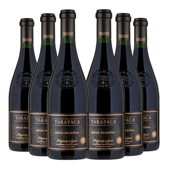 6 Vinos Etiqueta Negra, Cabernet Sauvignon., 750 ml, 14%
