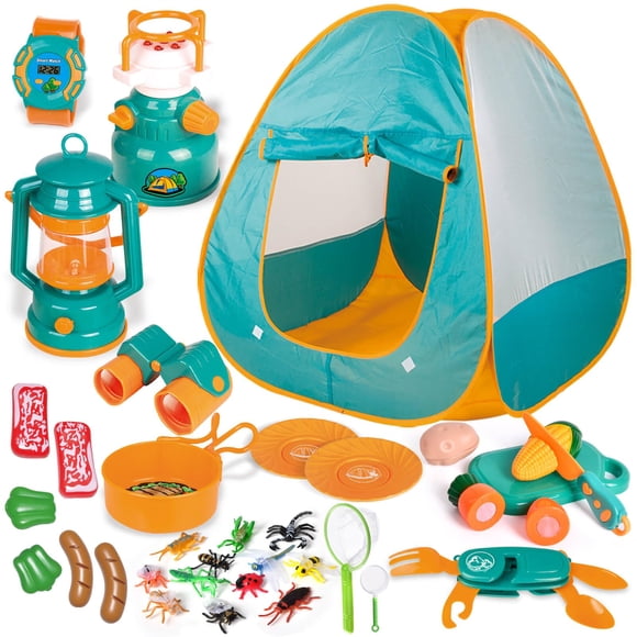 Set de camping FUN LITTLE TOYS Kids con tienda de campaña desplegable y accesorios