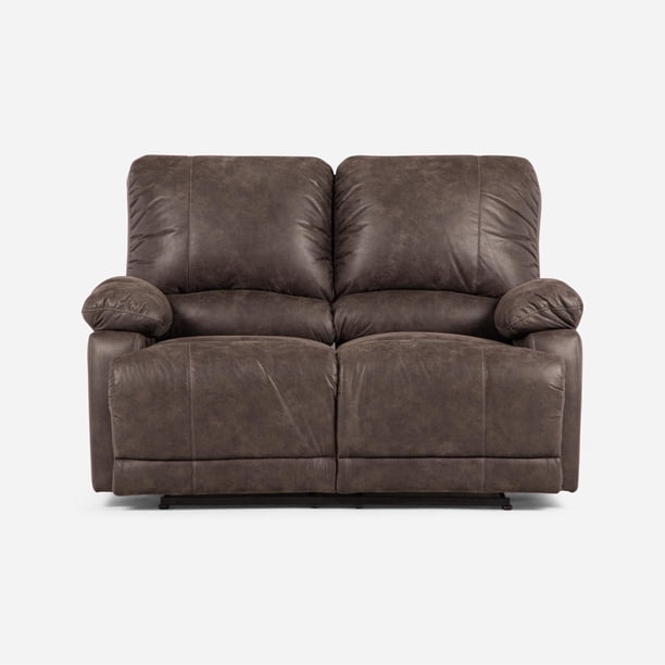 Sofá Reclinable Bucarest Pu 2 Cuerpos Café