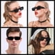 thumbnail image 5 of Gafas de sol IKANOO Retro Rectangle Y2K 90's UV400 negras, 5 of 7