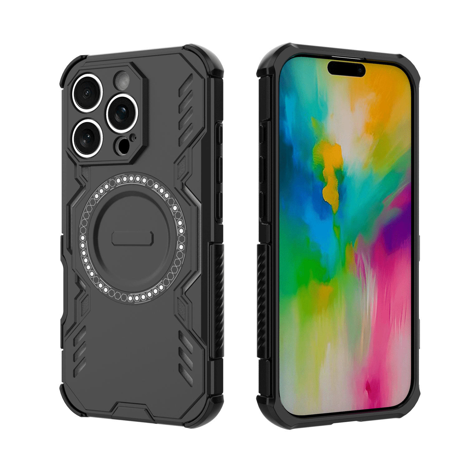 Funda Foxdock Para Iphone 16 Pro , Magnética, Resistente A Golpes, Con Soporte, Unisex, Carga Inalámbrica