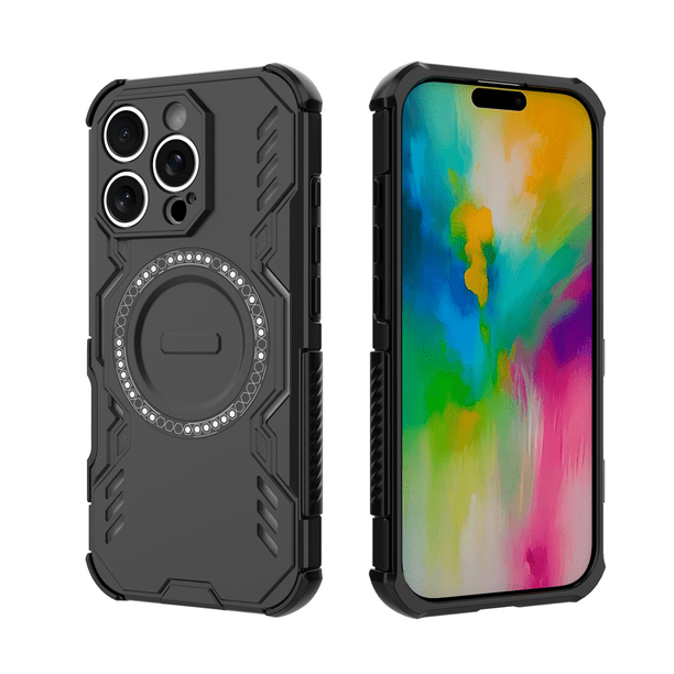Funda FOXDOCK para iPhone 16 Pro , magnética, resistente a golpes, con soporte, unisex, carga inalámbrica