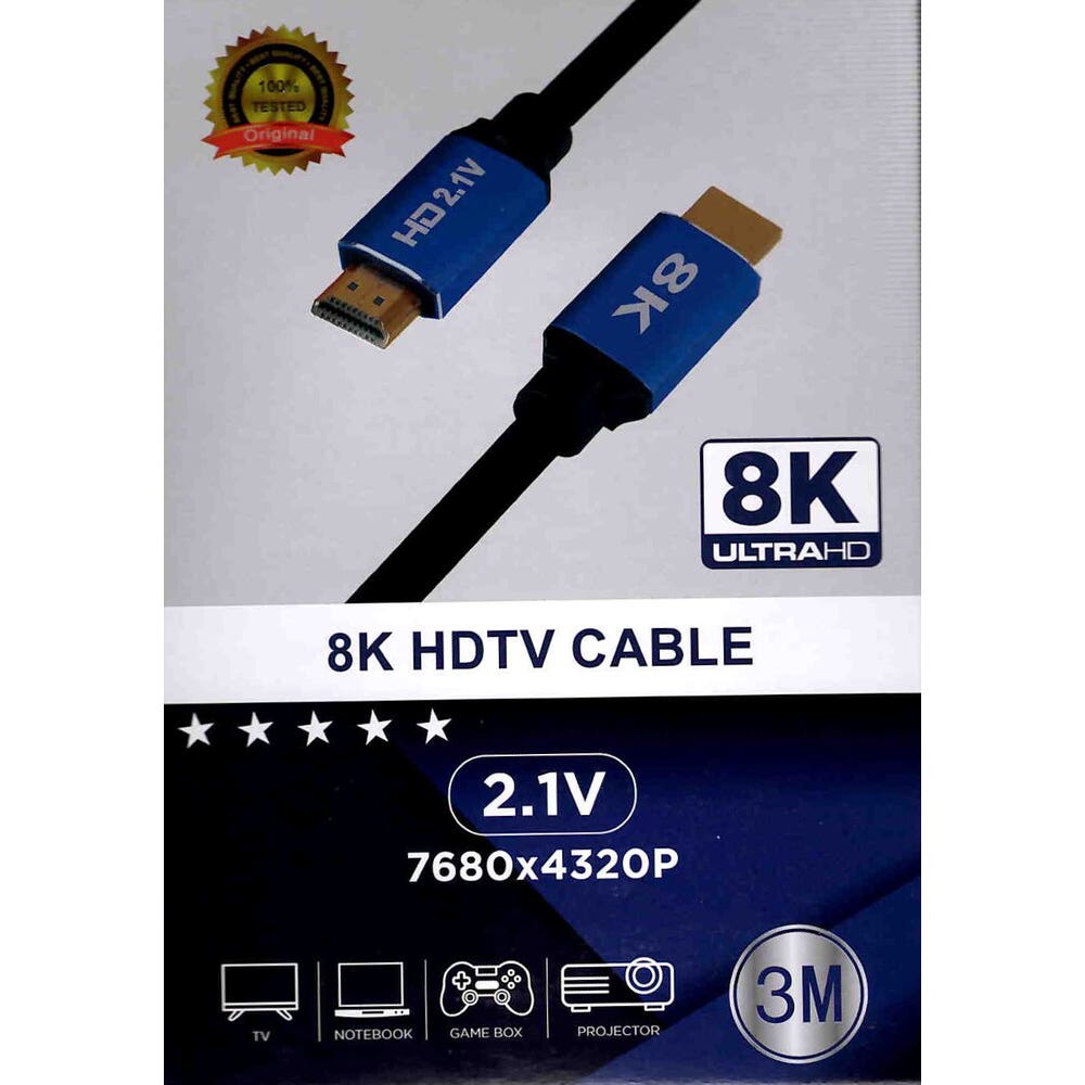 Cavo HDMI 10K/8K 1,8m - Confezione Da 3 - Ultra HD Alta Velocità, Compatibile Con TV, Monitor, Proiettori