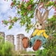thumbnail image 2 of Adorno De Conejo De Paja, Estatua De Conejito De Pascua, Bonita Para Patio, Casa De Campo, Jardín, Mujer, 2 of 2