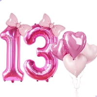 Balloon Florisland Para 13 Cumpleaños, Lámina De Mylar, Color Rosa, 1,02 M De Altura