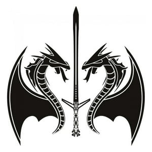 Rienda Libre Graphics - Decomural Dragon Sword Fantasy Monster Ws-18478