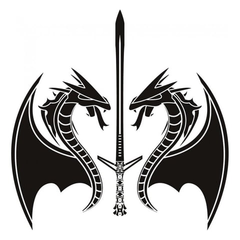 Rienda Libre Graphics - Decomural Dragon Sword Fantasy Monster Ws-18478