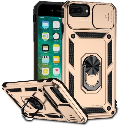 Estuche Gangxun Para Iphone 7 Plus/8 Plus, Soporte Giratorio 360°, Estilo Mecánico Y Magnético
