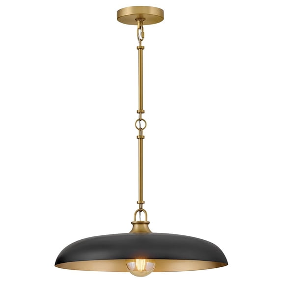 Lámpara colgante Hinkley 46 cm Cúpula negra y latón