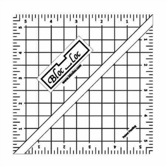 Regla Bloc Loc 14 cm Triángulo medio‑cuadrado de acrílico