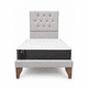 thumbnail image 3 of Cama 1 Plaza Gris Claro Perla Capitone + Colchon Mery Desing, 3 of 9