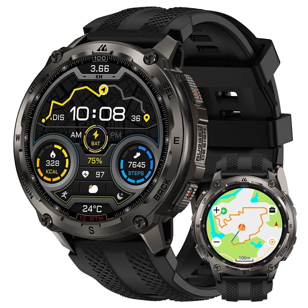Reloj inteligente KOSPET Tank T4 totalmente de acero inoxidable, 100 m, resistente al agua