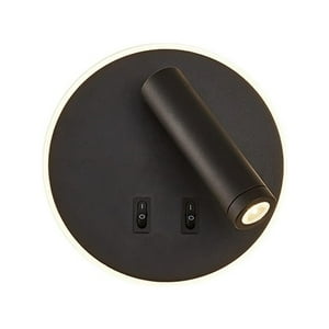 Hb Led - Apliqué Lector Led Round 3W+8W Negro - Luz Cálida