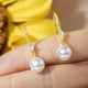 thumbnail image 2 of 1pair Exquisite White Faux Pearl Dangle Earrings - 925 Silver Plated Daily Jewelry for Women and Girls - Perfect for Weddings and Holidays, 2 of 4