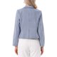 thumbnail image 3 of INSPIRE CHIC Blazer a Rayas para Mujer con Solapa de Muesca, Manga Larga, Frente Abierto, Casual, Oficina, Traje, Talla S, Azul Oscuro, 3 of 6