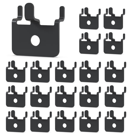 Ganchos para fotos para panel perforado HUHOLE de metal negro en forma de U, paquete de 20