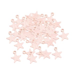 Ioensy - 50X Dijes De Estrella De Cinco Puntas Fabricación De Joyas Decorativas Para Manualidades Diy Sombreros Oro Rosa