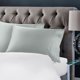 thumbnail image 1 of PiccoCasa 2 piezas de fundas de almohada de algodón de fibra larga bordadas, Queen plata gris, 1 of 7