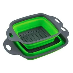 Genérico - Pack 2 Coladores Escurridor Rectangular Cocina Verde