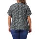 thumbnail image 3 of Agnes Orinda Blusas de Talla Grande para Mujer Camisas Florales con Botones Cuello en V Mangas con Volantes Top Casual 2X Negro Púrpura, 3 of 6