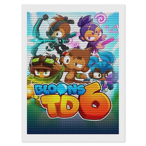 Bloons TD Kits de Pintura de Diamantes para Adultos 5D DIY Diamond Art Kits Full Drill Diamond Dots para Regalo Decoración de Pared y Relajación Artes de Gemas 30*40cm