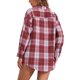 thumbnail image 3 of INSPIRE CHIC Camisa de Franela Vintage a Cuadros para Mujer, Manga Larga, Botón, Cuello Abatible, Blusas, Tops, Cárdigan Casual XS Rojo Oscuro, 3 of 6