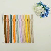 Genérico - Set 20 Bombillas Pajitas Silicona Reutilizable Bebe Lau