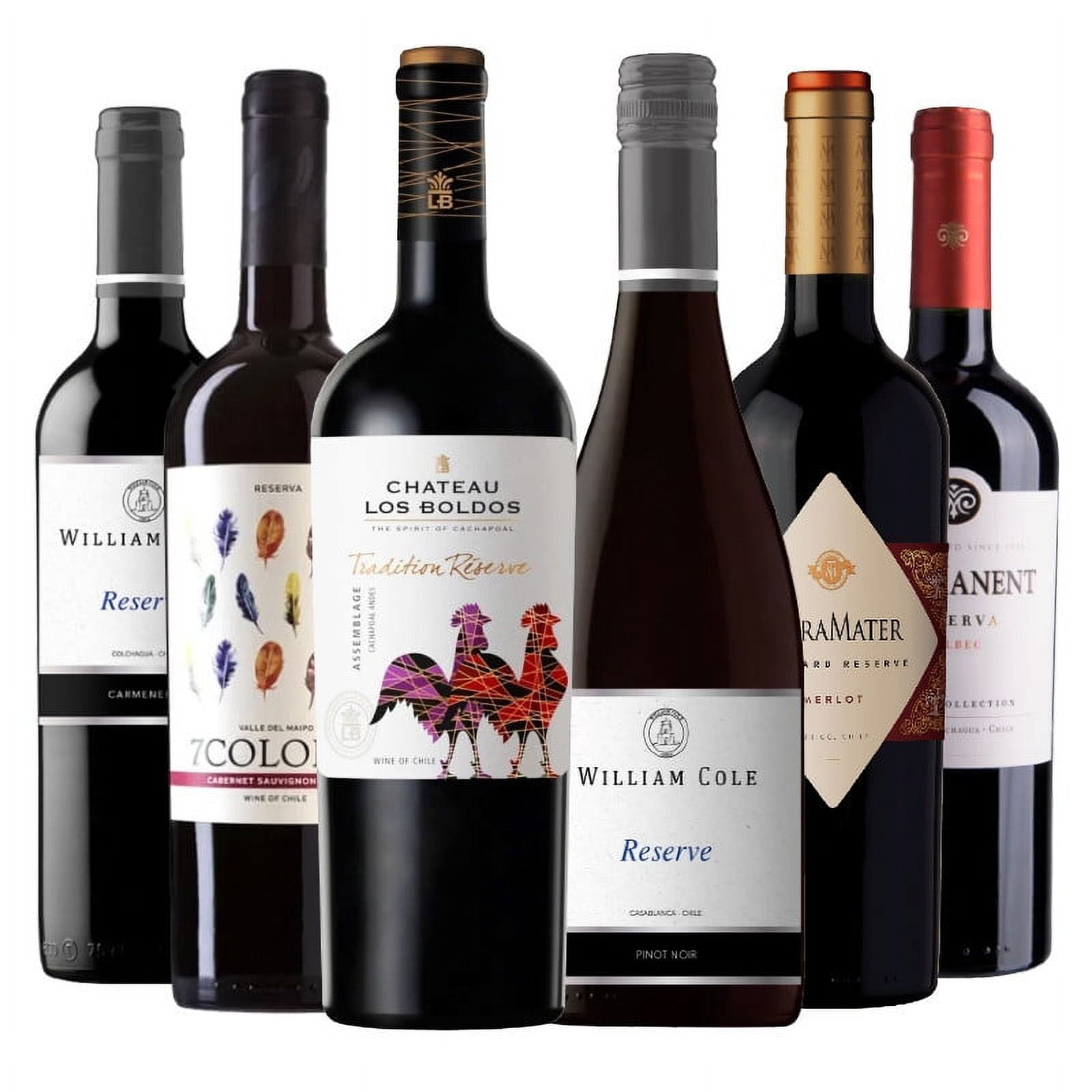 6 Vinos Mix Plus Reserva Tintos, 750 Ml