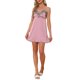 thumbnail image 1 of INSPIRE CHIC Camisón Mini de Satén para Mujer con Encaje, Vestido de Dormir con Almohadillas para el Pecho Incorporadas y Tirantes Ajustables M Rosa-1, 1 of 6