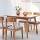thumbnail image 1 of Natural solid oak round corner diagonal leg telescopic table 1.2-1.6m, for 6-8 people to meet Dining table wood (light color), 1 of 3
