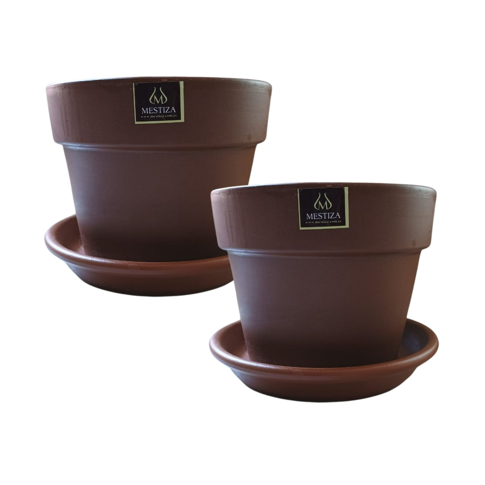 Pottery - Set De 2 Maceta Greta 23cm Morena Y Sus Platos