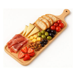 Genérico - Tabla Para Picar Quesos Picoteo De Madera Bambú 46Cm Liso Beige