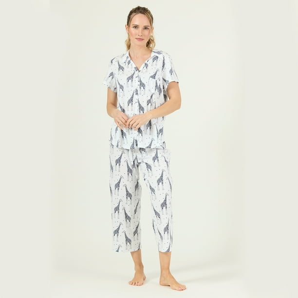 Pijama de Mujer Malinas Capri Blanco Estampado