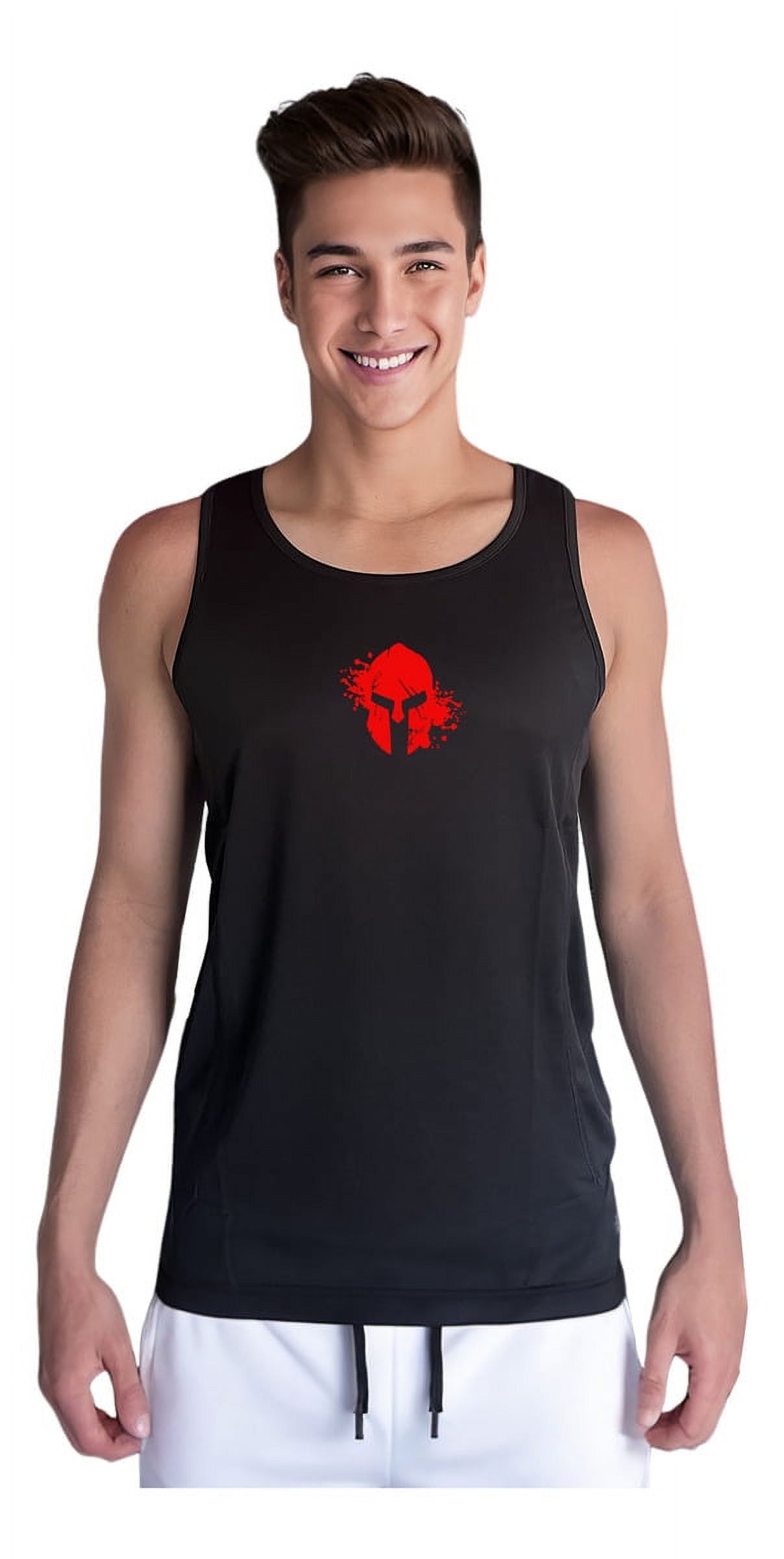 Persodesign - Polera Dryfit Espartano Blood Musculosa Tank Gimnasio Talla Xl Negro Hombre