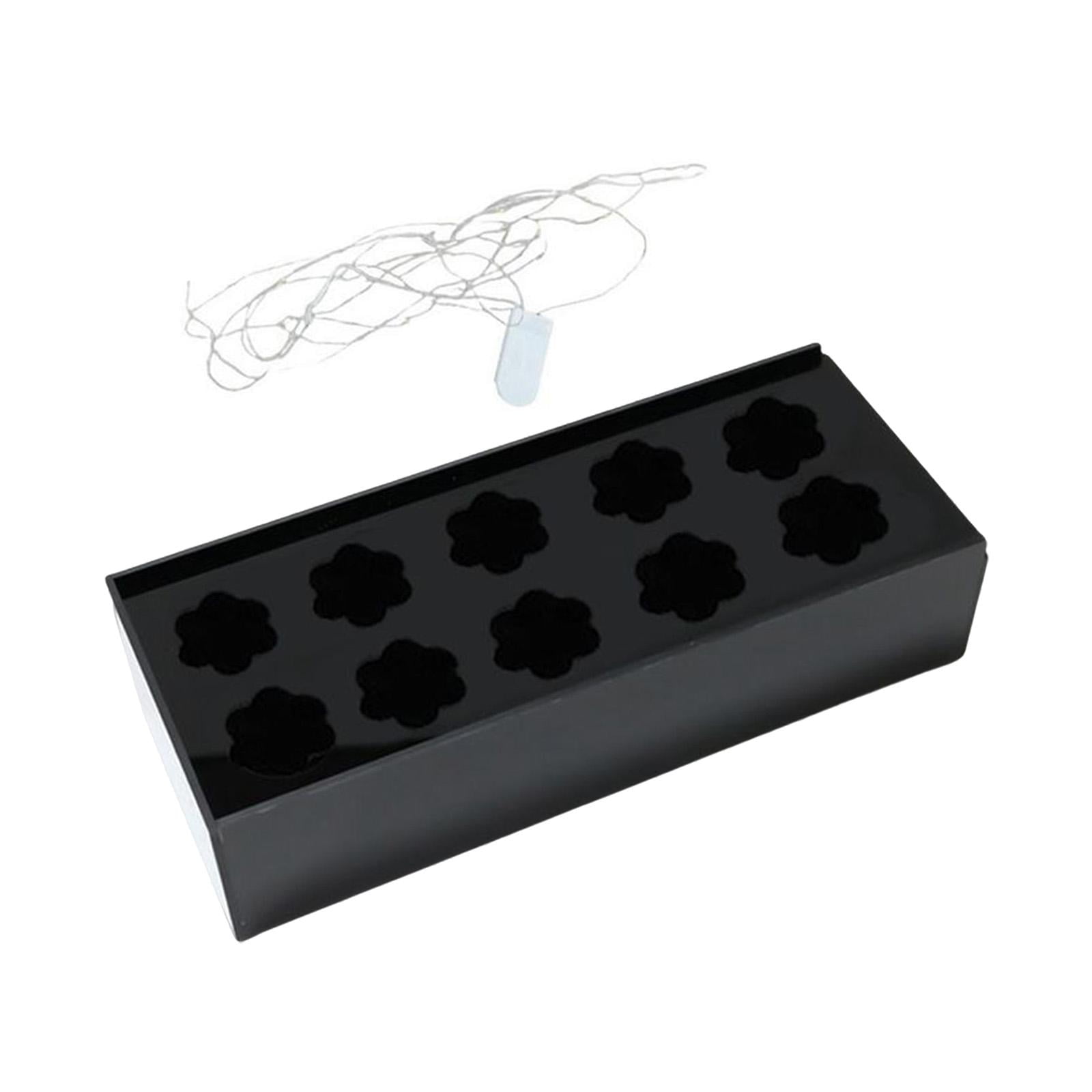 Bothyi - Florero De Acrílico Florero Rectangular Florero Para Sala De Estar Foto Prop Fiesta 10 Agujeros