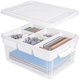 thumbnail image 1 of Caja de almacenamiento Creahaus 43 L de plástico transparente con bandeja, 1 of 7