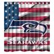 thumbnail image 1 of Cortina de ducha con la bandera de EE. UU. de los Seattle Seahawks, juego de cortina de baño con ganchos, tamaño 66 x 72 pulgadas, 1 of 3