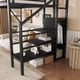 thumbnail image 3 of Twin Size Loft Bed with Stairs, Metal Full Loft Bed with Storage Shelves, High Loft Bed with Wardrobe for Kids Teens, Black(Expect Arrival Date 2025/9/22), 3 of 3