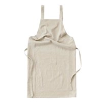 Magideal - Delantal De Lino Con Babero De Bolsillo, Delantal De Barista, Camarero, Camarera, Suave Para Mujeres Y Hombres, Para Trabajos De Jardinería, Barbacoa, Beige Blanco