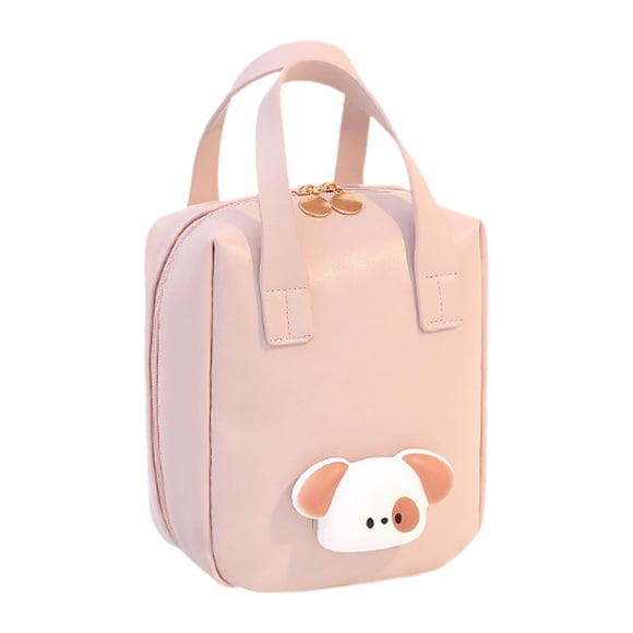 Bolso del maquillaje de las mujeres con el bolso del artículo de tocador que viaja de la cremallera para los artículos de tocador que viajan Rosa